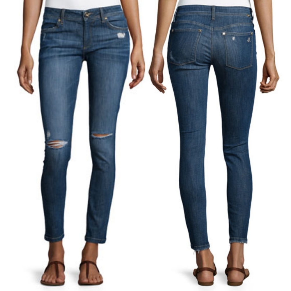 DL1961 Emma Leggings Heath Distressed Blue Skinny Jeans Sz 27